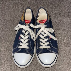 Levi's Blue and White Canvas Sneakers